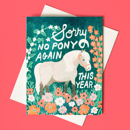 Bromstad Printing Co. - No Pony Birthday - Risograph Card