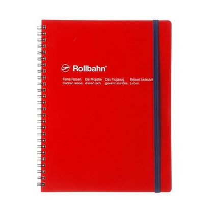 Rollbahn - Spiral A5 Notebook - Red-Grid