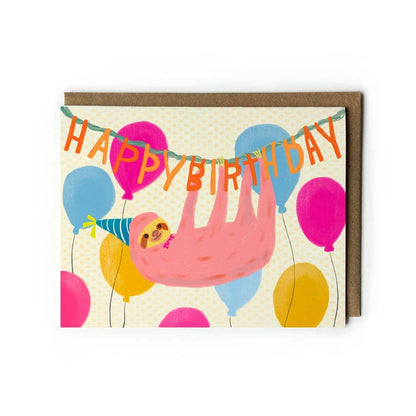 Honeyberry Studios - Sloth Happy Birthday Greeting Card