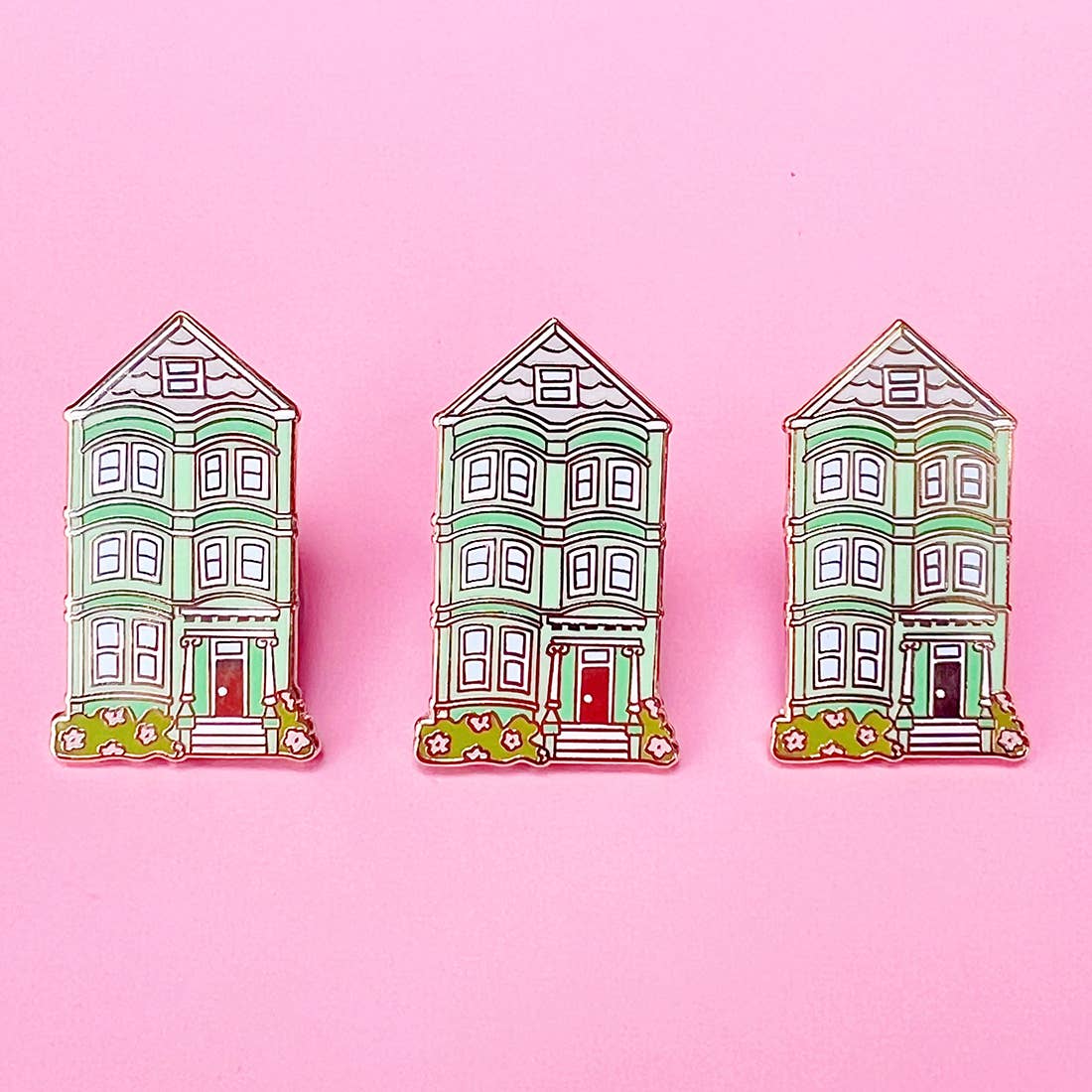 Brenna Daugherty - San Francisco Green House Enamel Pin