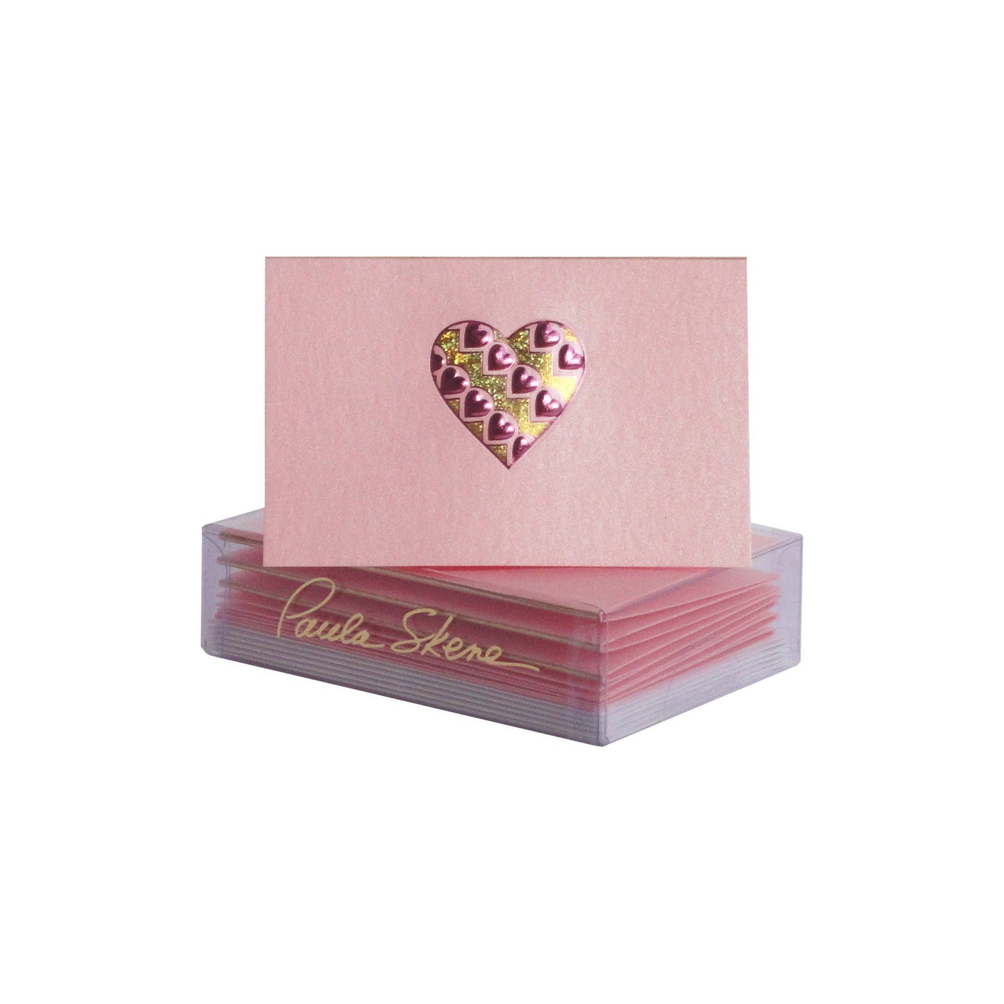 PAULA SKENE - Heart of Hearts on Pink Enclosure Card: Single Sleeved Card