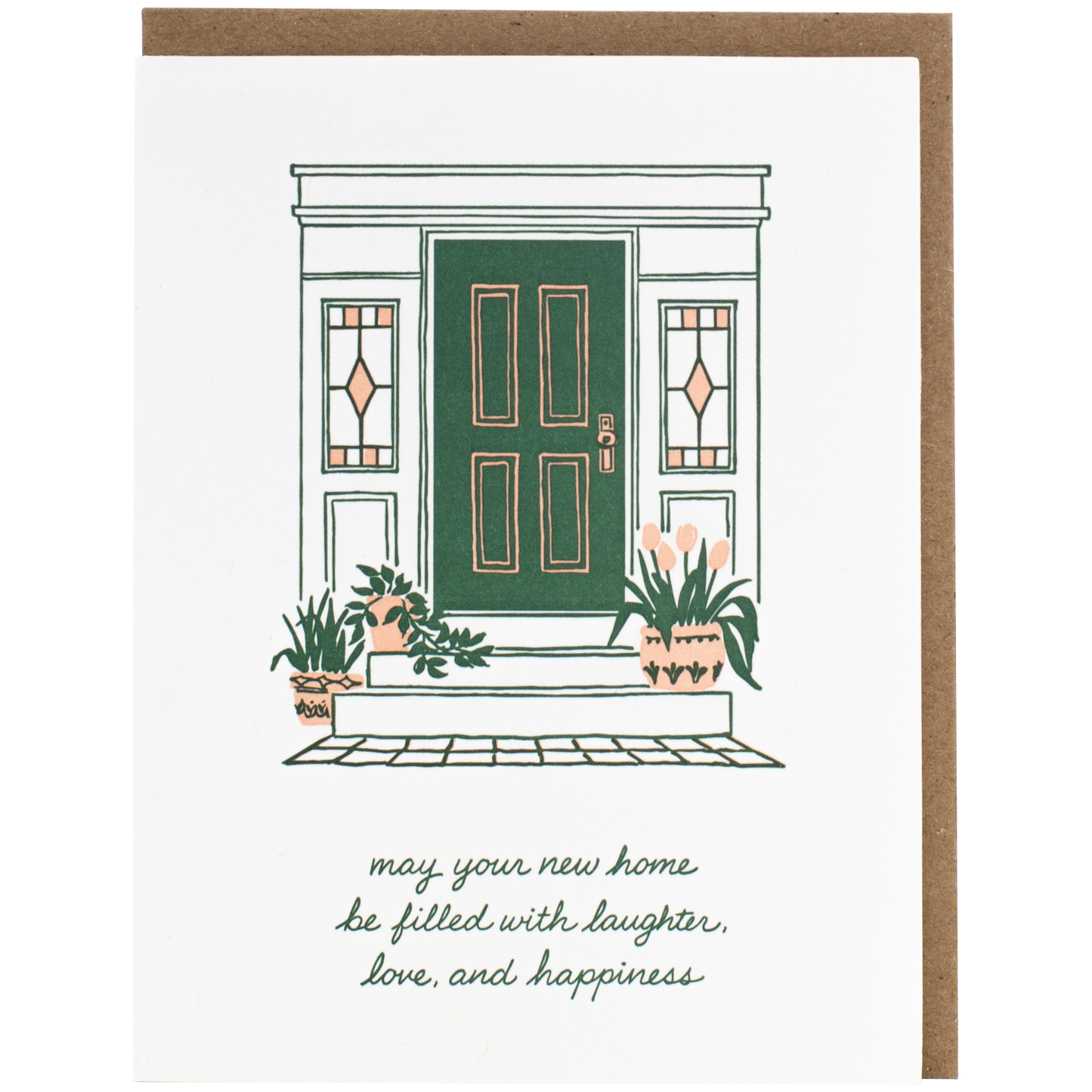 Smudge Ink - Green Door New Home Card