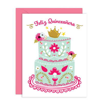 Lucy Loves Paper - Feliz Quinceañera | Cake and Tiara card