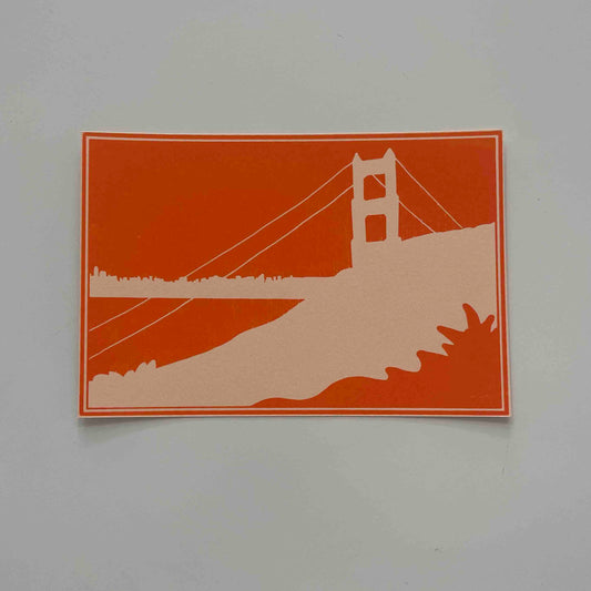 Anne Breedlove - GG Bridge Postcard - Orange 2 - A6