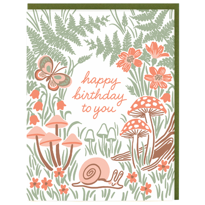 Smudge Ink - Garden Snail Birthday Card