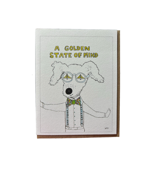 Bernie Street Studios - Golden state of mind San Francisco dog card pet card