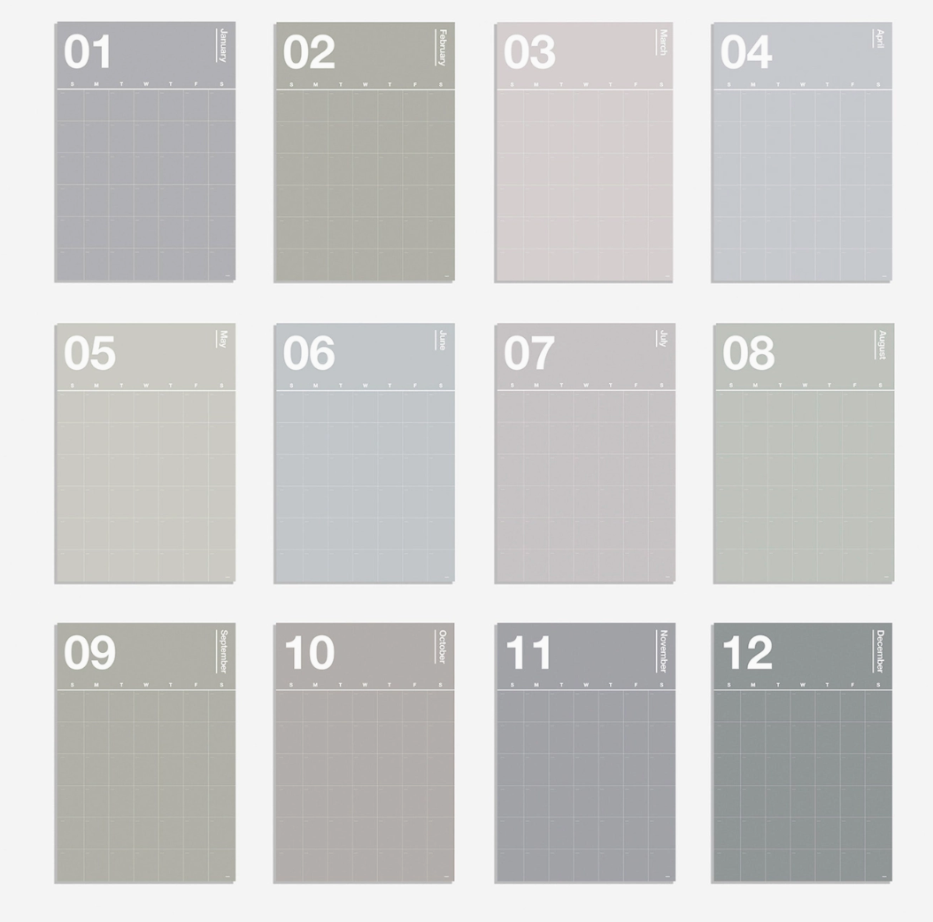 Poketo - Spectrum Wall Planner in Grey