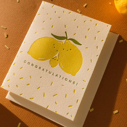 Homework Letterpress - Congrats Lemons