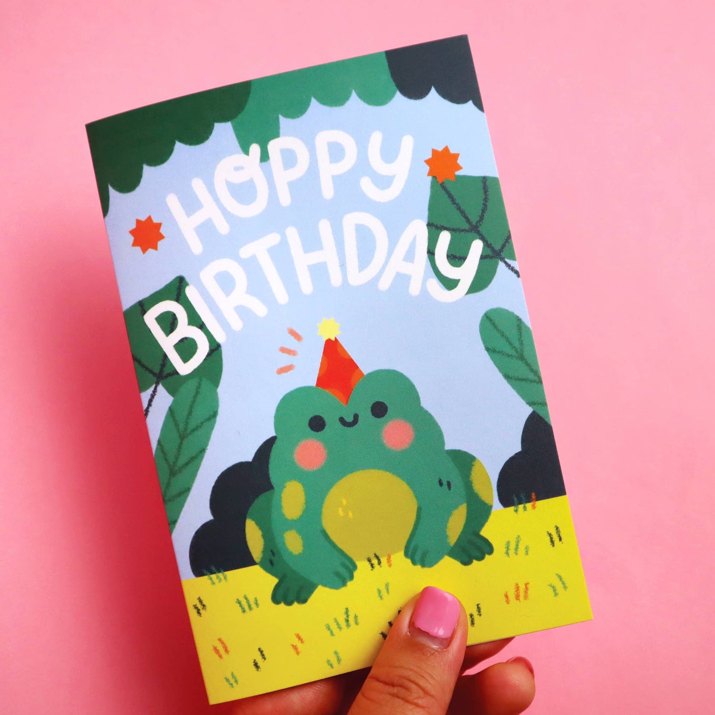 Yay! It's Vica - Hoppy Birthday Frog Greeting Card