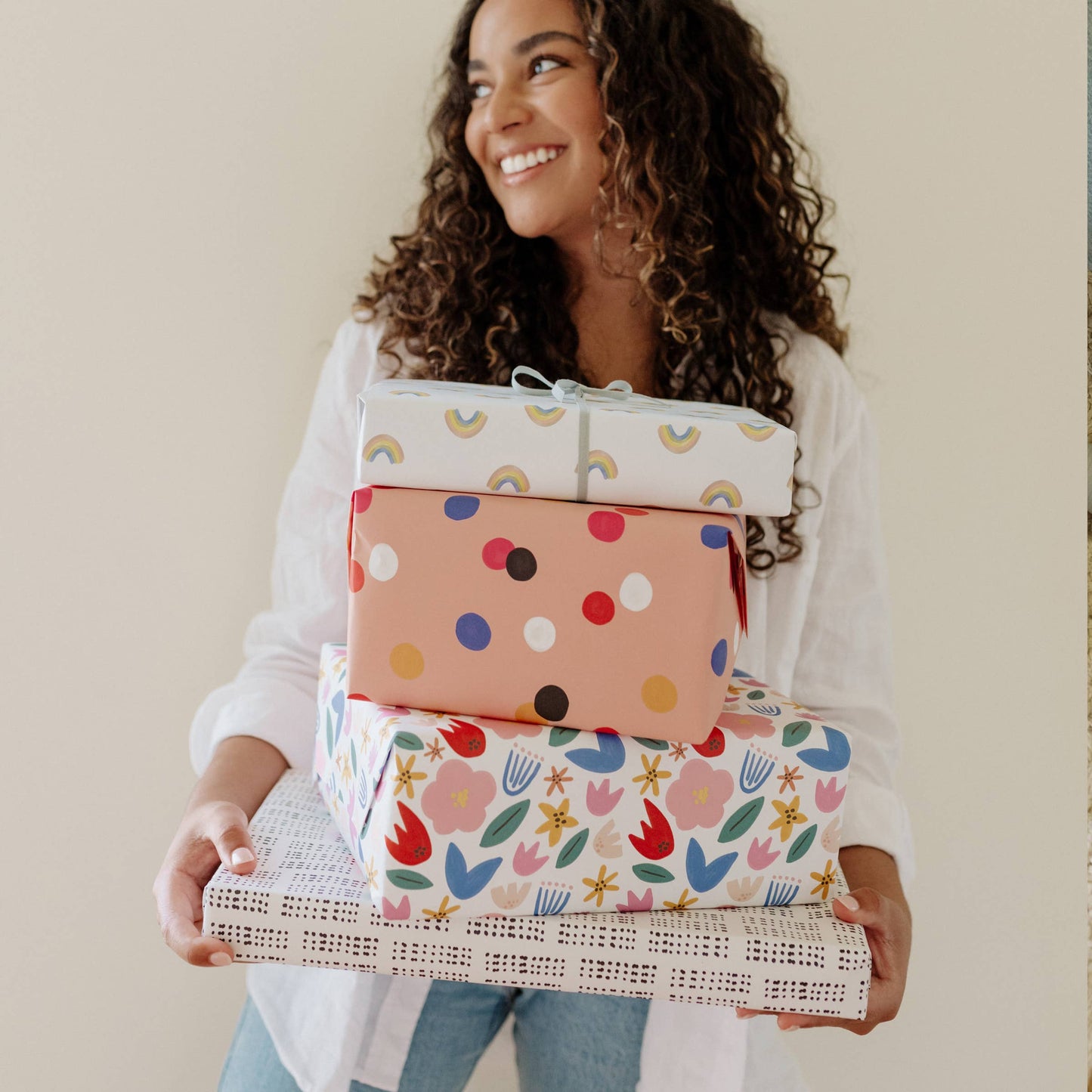 Ramona & Ruth - Bright Dot Gift Wrap Roll