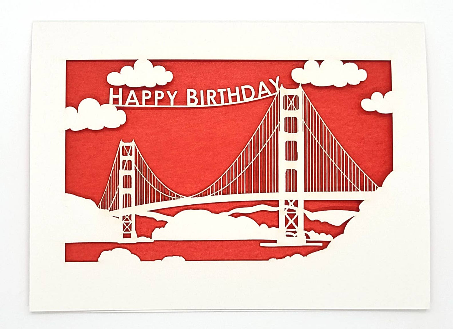 two hermanas - Happy Birthday - Golden Gate Bridge Birthday Card: Red, A2