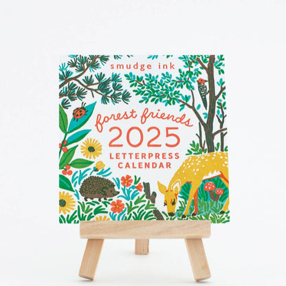 Smudge Ink - 2025 Forest Friends Letterpress Desk Calendar