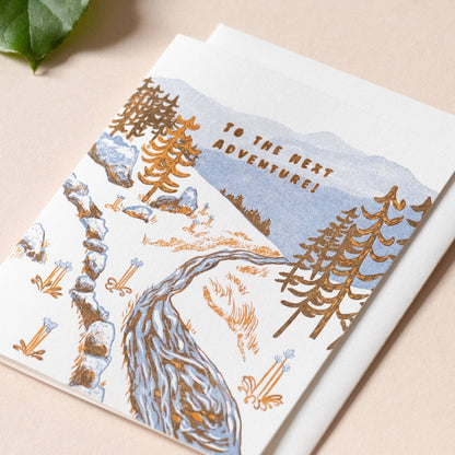 Homework Letterpress - Adventure stream Greeting Card