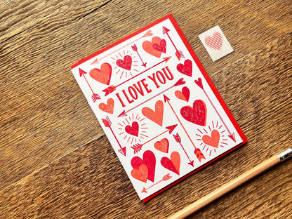 Noteworthy Paper - I Love You Hearts and Arrows Card