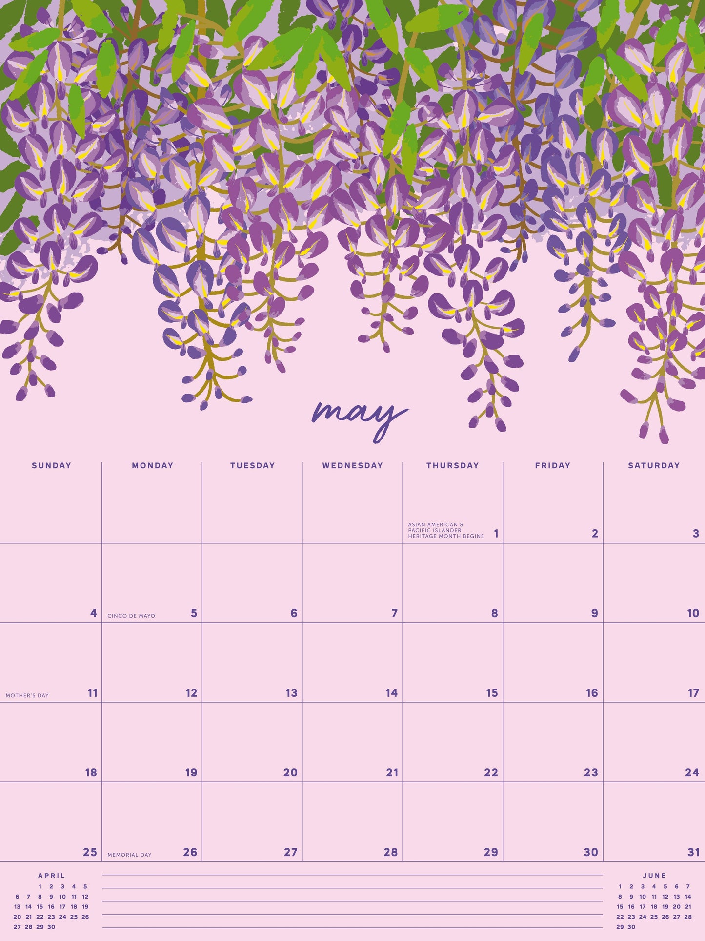 Smudge Ink - 2025 Flourish Wall Calendar