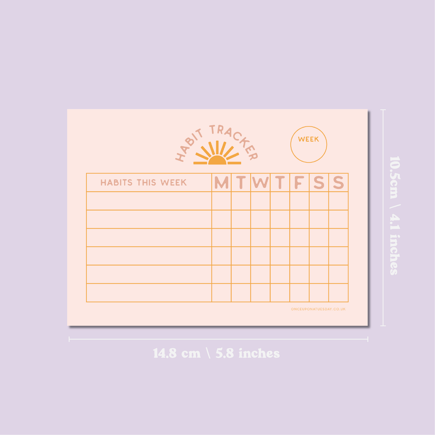 Once Upon a Tuesday - Weekly Habit Tracker Pad | A6