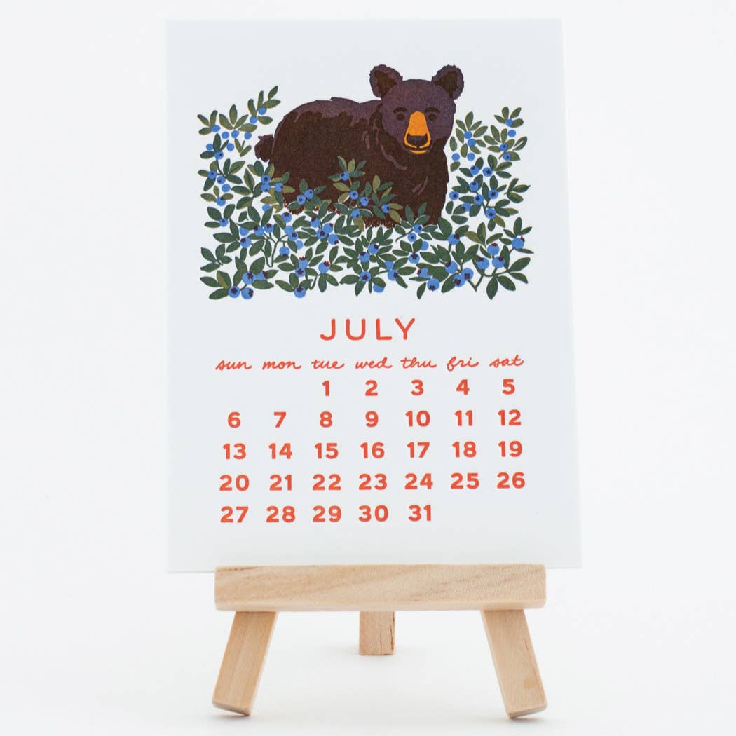 Smudge Ink - 2025 Forest Friends Letterpress Desk Calendar