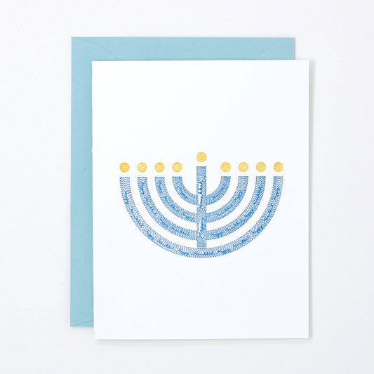 Helen Edna - Hanukkah Menorah Letterpress Card