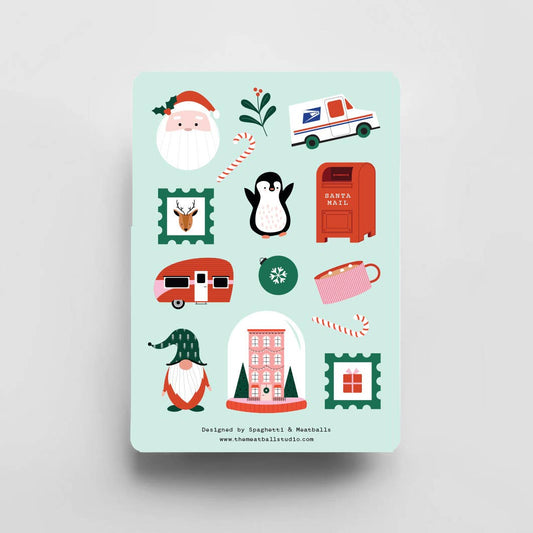 Spaghetti & Meatballs - Festive Christmas - Sticker Sheets!