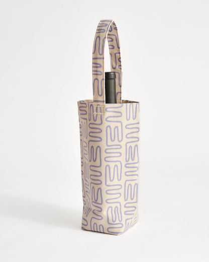 LCQKS - Hand-Sewn Cotton Canvas Wine Tote from St. Louis: Black (Dot Checker)