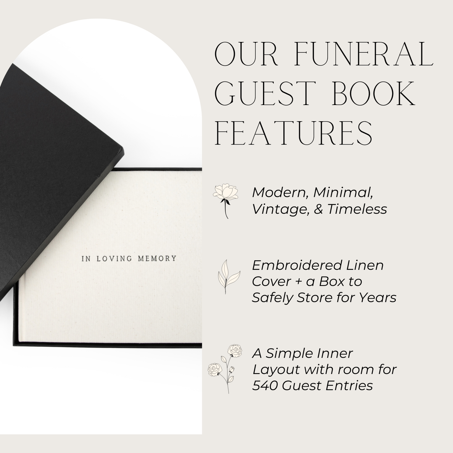 Fresh Wind Familia - Modern Funeral Guest Book In Loving Memory Memorial Gifts