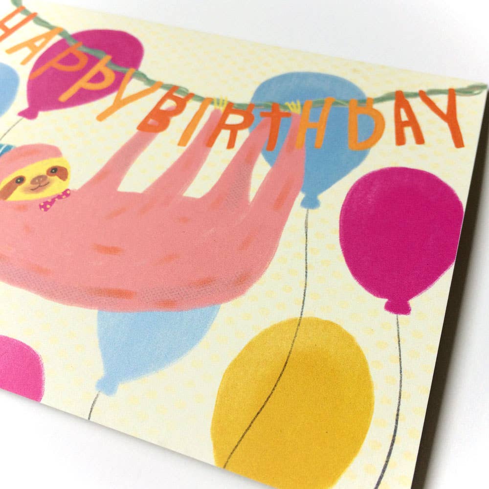 Honeyberry Studios - Sloth Happy Birthday Greeting Card