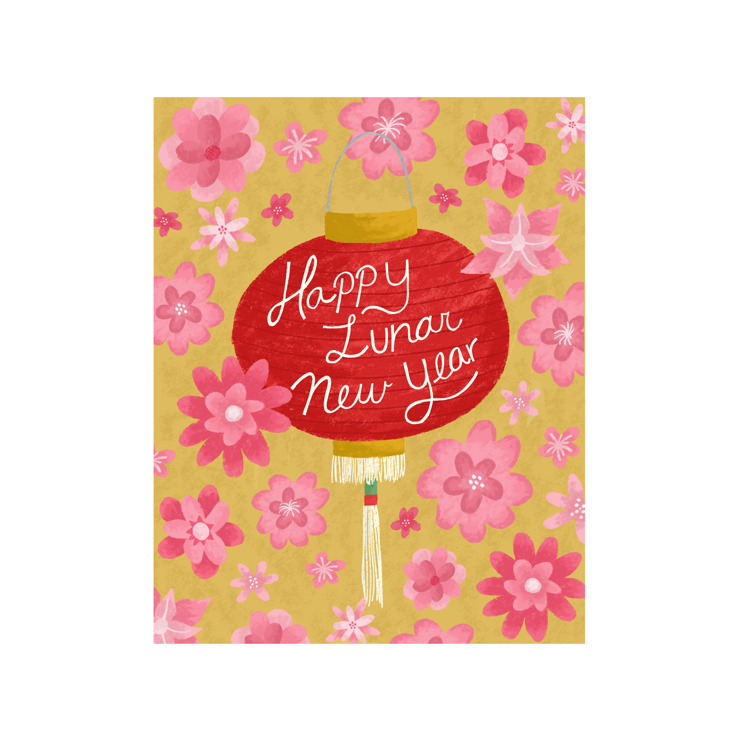 Courtney Beyer - Flowers and Lantern Lunar New Year Card