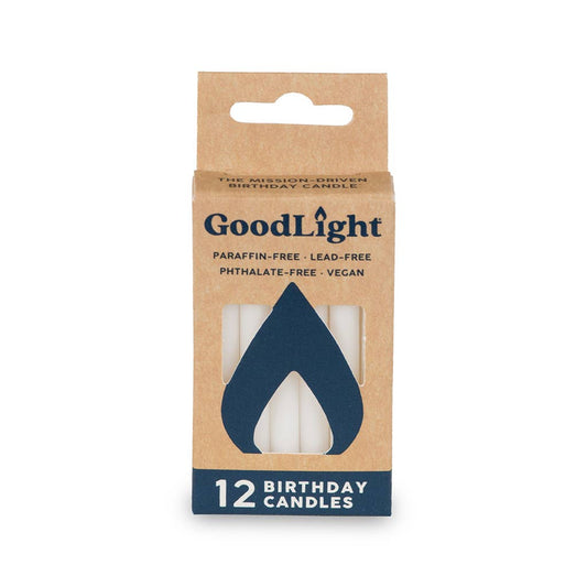 GoodLight Natural Candles - Birthday Candles | 12-Count Box: White