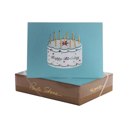 PAULA SKENE - Starring Birthday Cake on Teal Birthday