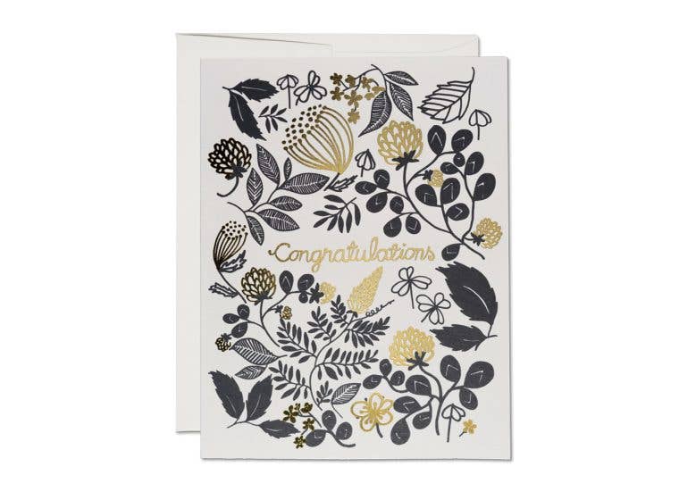 Red Cap Cards - Clover Gold congratulations greeting card