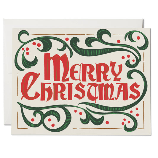 Red Cap Cards - Old-Fashioned Christmas holiday greeting card: Singles