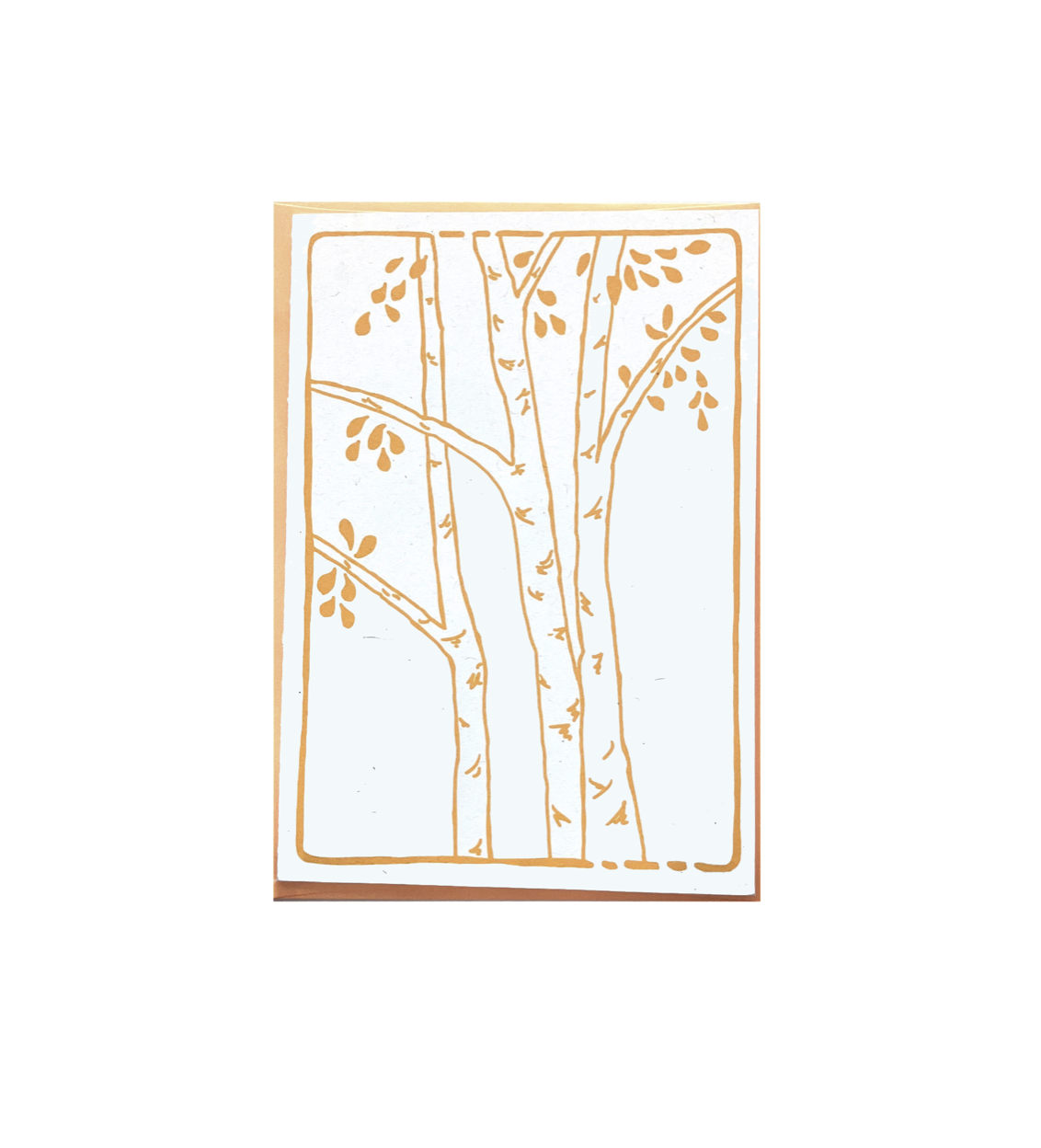 Anne Breedlove - Birch Tree Card - Orange - A7