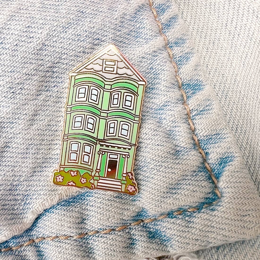 Brenna Daugherty - San Francisco Green House Enamel Pin