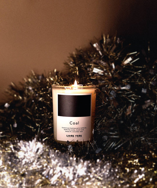 Living Thing - Coal: Smoke, Amber + Hinoki Holiday Candle