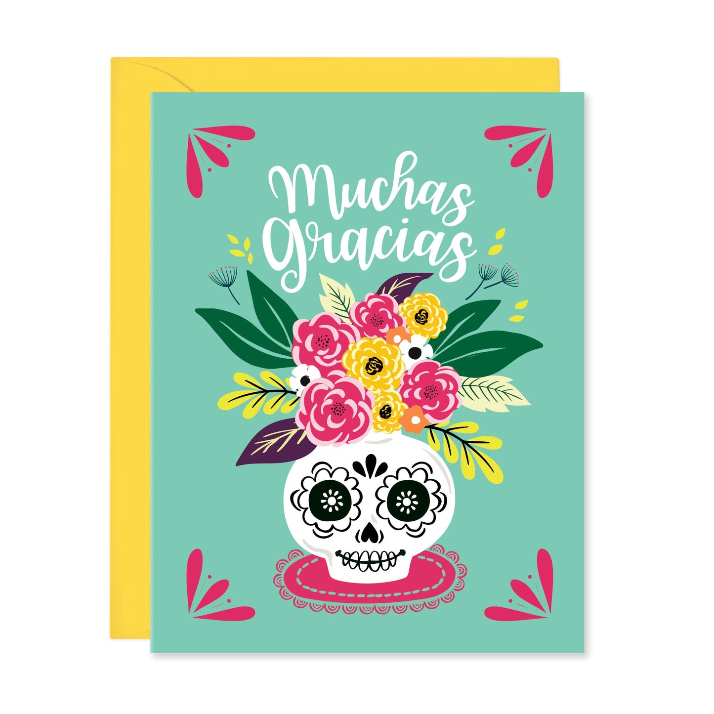 Lucy Loves Paper - Muchas Gracias Sugar Skull - Thank You Card In Spanish (A2)