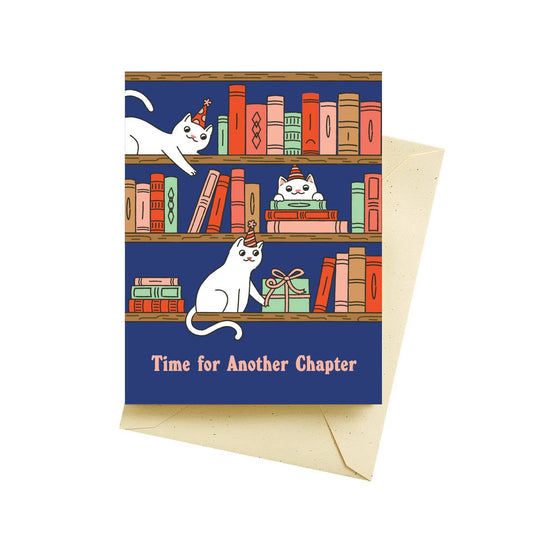 Seltzer Goods - Bookshelf Cats Birthday Card