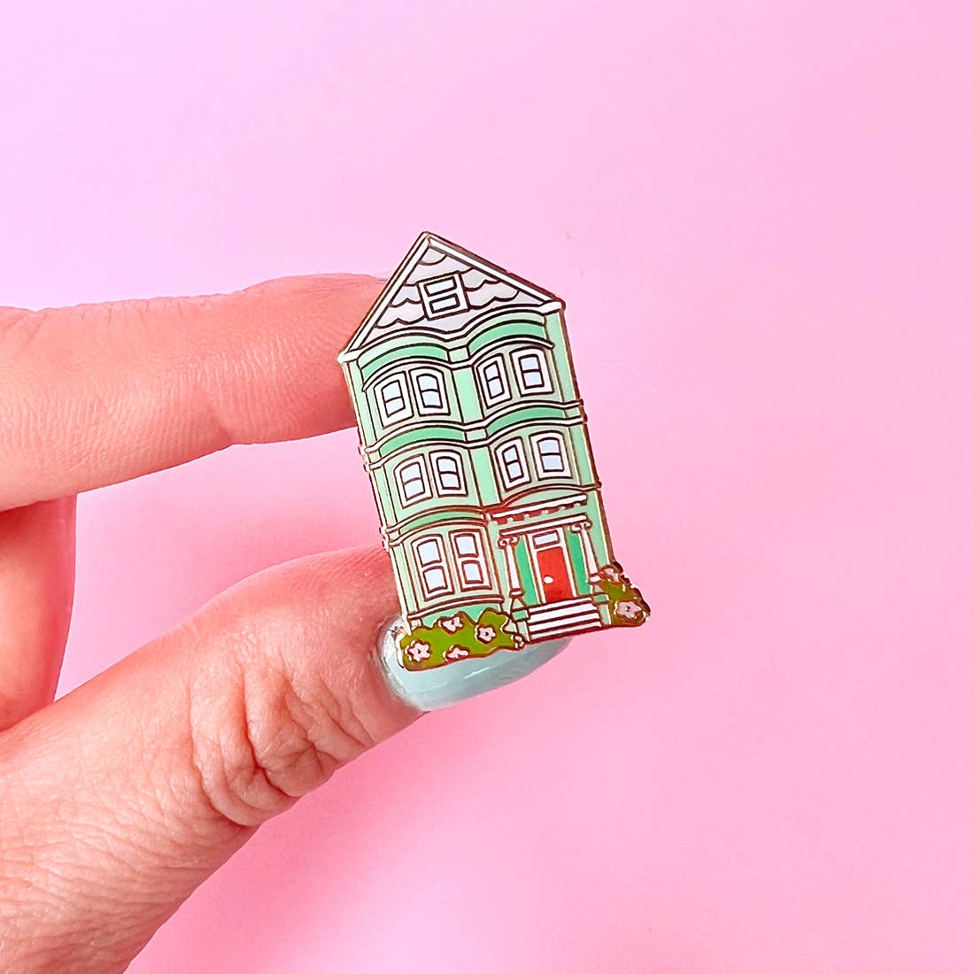 Brenna Daugherty - San Francisco Green House Enamel Pin