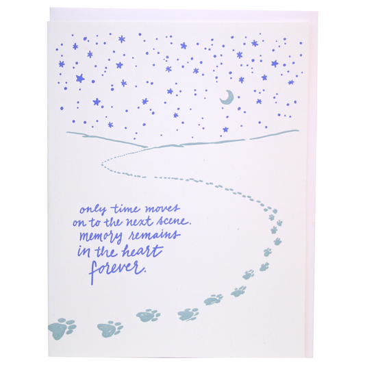 Smudge Ink - Paw Prints Under Stars Pet Sympathy Card