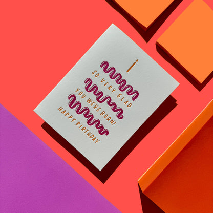INK MEETS PAPER - Glad You Were Born Cake - Birthday card