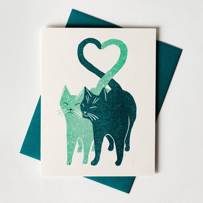 Bromstad Printing Co. - Love Cats - Risograph Card