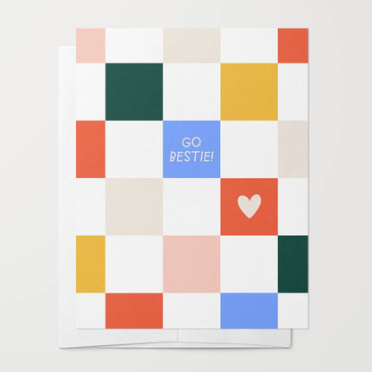 Just Follow Your Art - Go Bestie! Encouragement Card, Celebration Friendship Cards