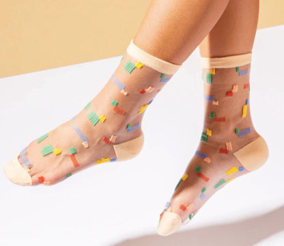 Poketo - Sheer Socks in Multi Stripes