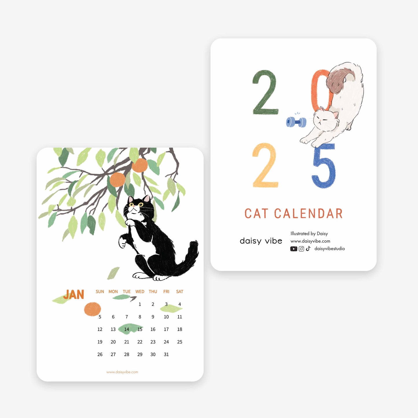 Daisy Vibe - Cat Calendar 2025