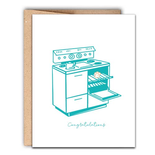 Stack Creative - Bun in the Oven Baby Letterpress Card