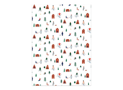 Red Cap Cards - Snow Day holiday wrapping paper: Rolls of 3 sheets