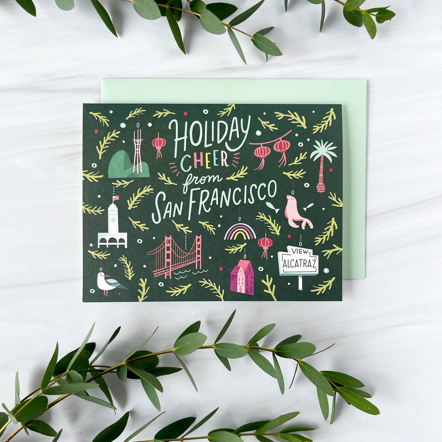 Paper Parasol Press - San Francisco Ornaments Card