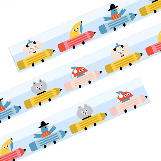 2025 WIDE Wash Tape - Pencil Cars