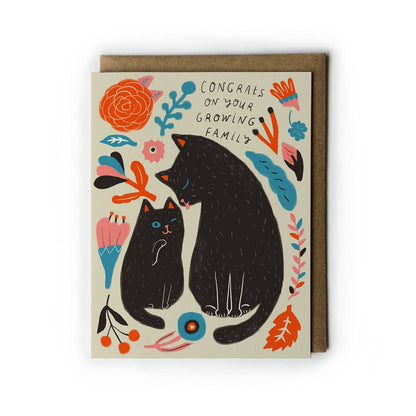 Honeyberry Studios - Kitty Congrats on Your Growing Family Baby Greeting Card