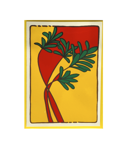 Anne M Breedlove - ribbon and leaf - A7 Card
