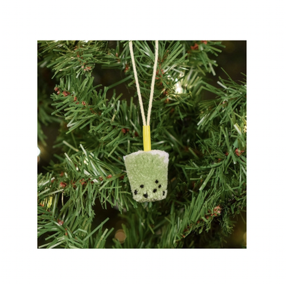 The Ponnery - Ornament - Matcha Boba - Yellow straw